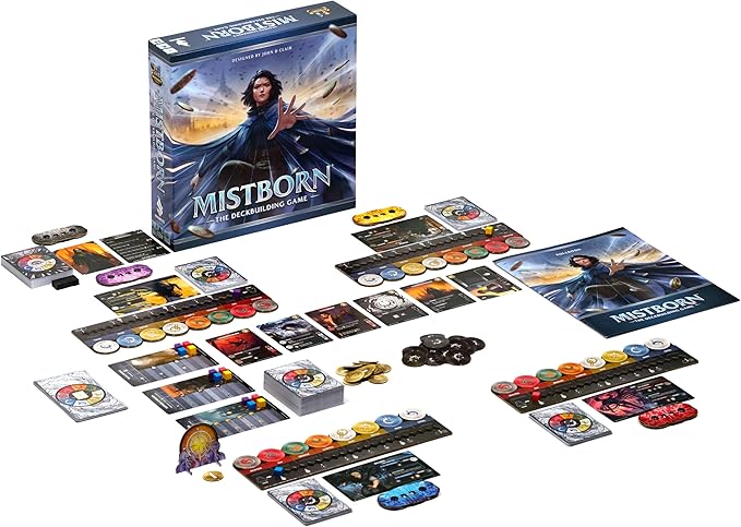 Mistborn Deckbuilding Game - Forge Alliances in Epic Metal-Burning Battles - Cooperative Card Game by Designer John - Immersive Strategic Gameplay