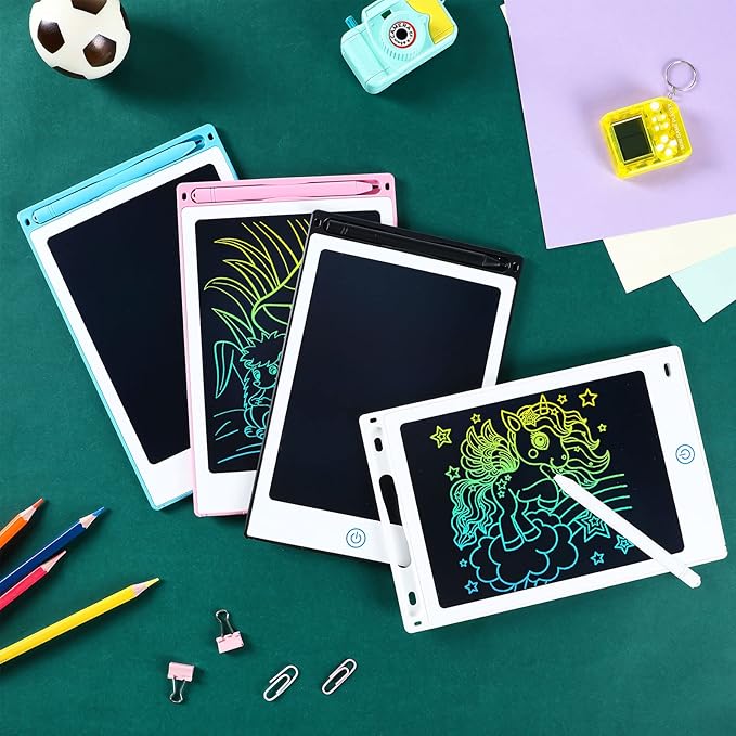 Zhehao 20 Pack LCD Writing Board for Kids, 8.5 Inches Doodle Board Reusable Board Screen Drawing Pad Erasable Painting Pads Educational Toy for 3-8 Years(Light Blue, Black, Pink, White)