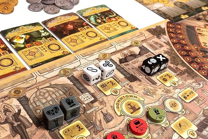 Games Trickerion - Legends of Illusion Base Game | Victorian Steampunk Worker Placement Game for 2-4 Players | 48 Unique Trick Cards & Action Selection Mechanics