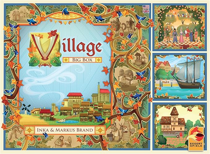 Village Board Game Big Box Edition - Includes All Expansions & Promos! Medieval Farming Strategy Game, Family Game for Kids & Adults, Ages 12+, 1-5 Players, 60-120 Min Playtime, Made by Eggertspiele