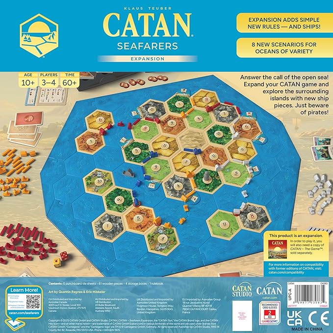 CATAN Seafarers Board Game Expansion (6th Edition) Strategy Game for Kids and Adults, Ages 12+, 3-4 Players, 60 Minute Playtime, Made by Catan Studio