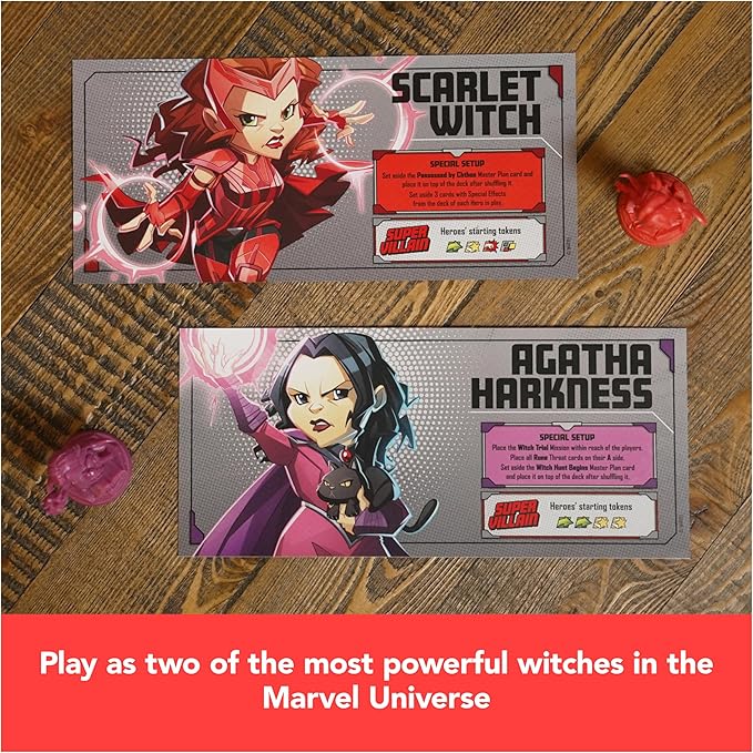 Spin Master Games, Marvel United: Witching Hour Expansion Pack with Scarlet Witch & Agatha Harkness Miniatures, Limited Edition Trade Show Exclusive, Board Games for Adults, 1-5 Players, Ages 14 & Up