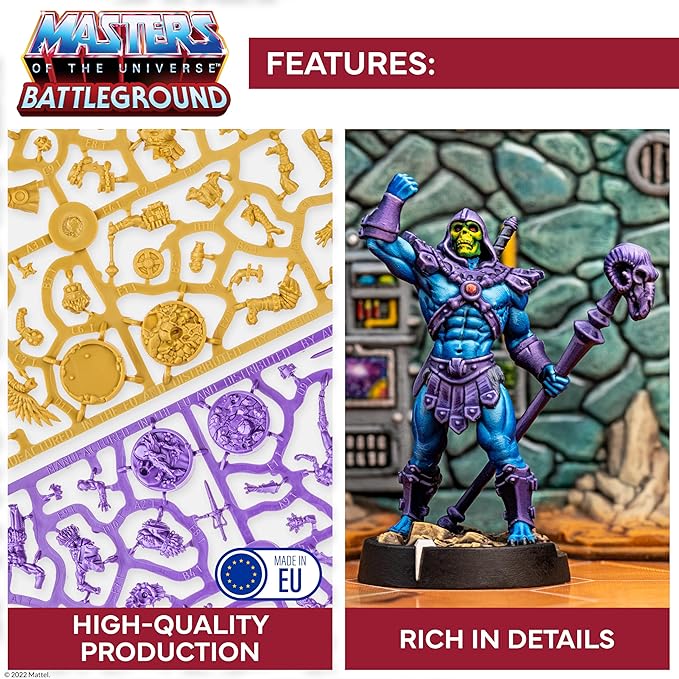 Masters of The Universe Battleground Starter Set - 2-Player Tabletop RPG Board Game - Includes 10 Miniatures of Real Motu Characters Like He-Man and Skeletor - Ages 14 Years + - from Archon Studio