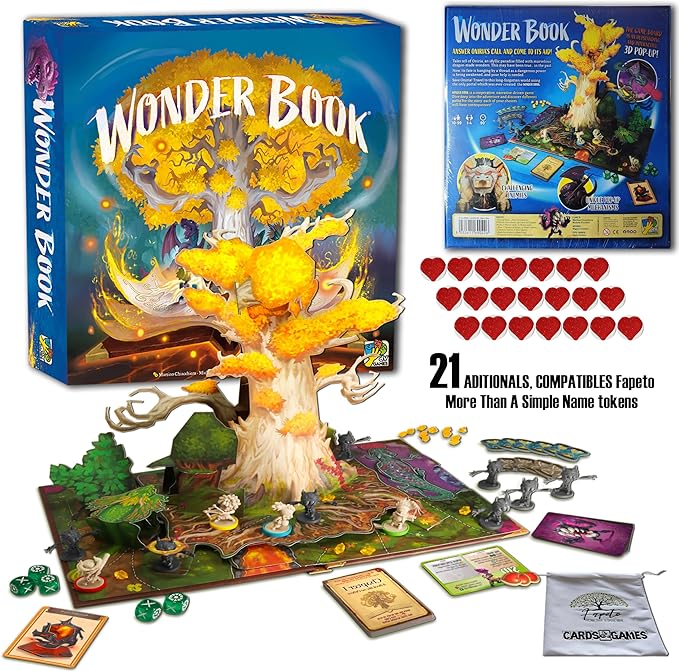 Drawstring Bag and Compatible Tokens Bundle with Wonder Book Board Game