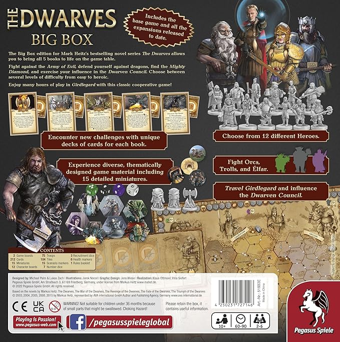 The Dwarves: Big Box - Board Game by Pegasus Spiele 2-6 Players – Board Games for Family – 60-90 Minutes of Gameplay – Games for Family Game Night – Kids and Adults Ages 10+ - English Version