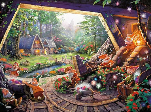 Ceaco - Sapphire Select - Disney - Snow White and The Seven Dwarves - 1000 Piece Jigsaw Puzzle – Challenging & Fun – Blue Core Puzzle Board – Giftable Display Box - Full Size Poster Included