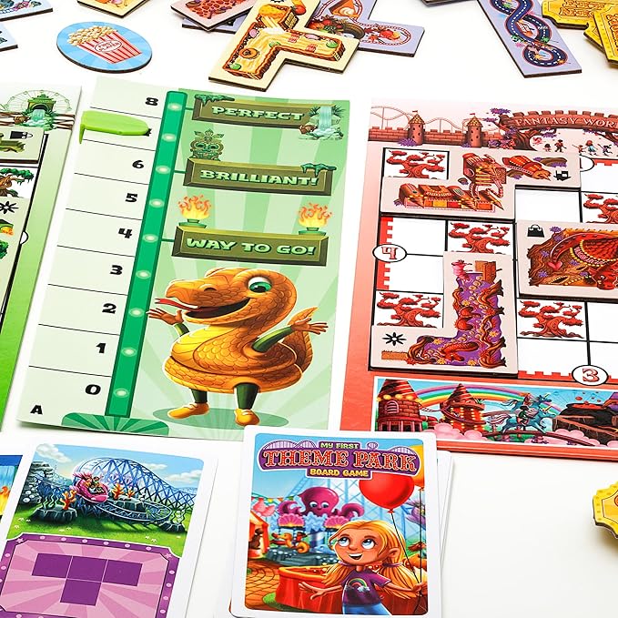 My First Theme Park Board Game for Kids Ages 5+- Build an Amusement Park with Cute Rides & Games - Fun Family Tile-Placement Strategy Game - Easy to Learn - Educational Gift for Boys & Girls