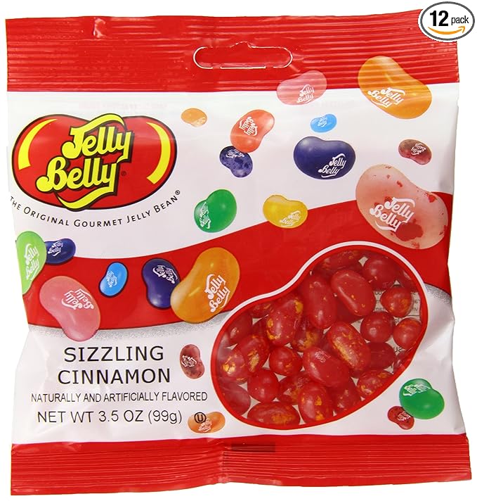 Jelly Belly Sizzling Cinnamon Jelly Beans, 3.5 Ounce (Pack of 12)