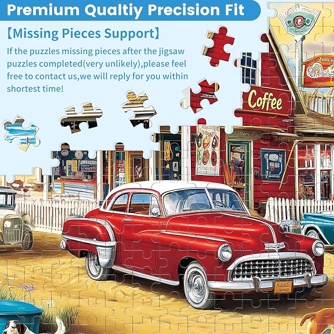 500 Pieces Landscape Puzzles for Adults, Coffee Shop Puzzle for Adults Children, OceanPuzzle 500 Pieces, Gift for Birthday, Home Decor, Fun for Family Entertainment(20.5 * 15 in)