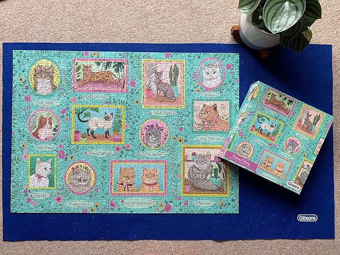 Famous Felines 1000 Piece Jigsaw Puzzle | Sustainable Puzzle for Adults | Premium 100% Recycled Board | Great Gift for Adults | Gibsons Games