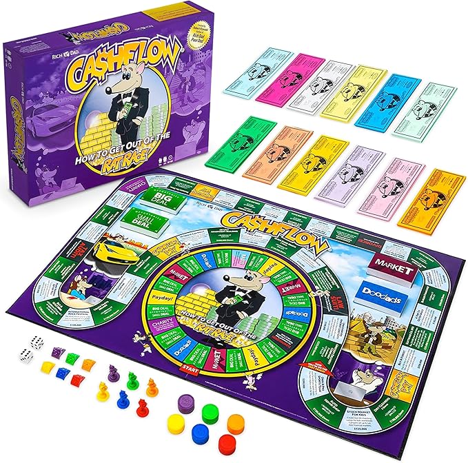 Rich Dad CASHFLOW Board Game, Educational Business & Finance Literacy Game, Ages 14 & Up - Financial Learning Games for Kids, Teens, Adults and Family