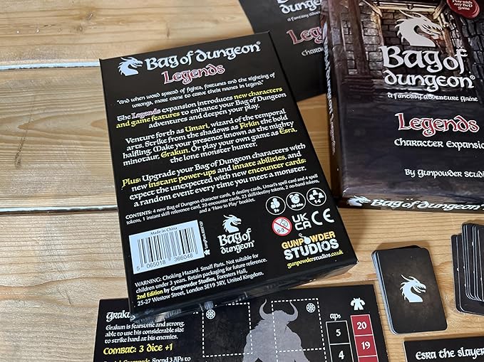 Bag of Dungon Legends Character Expansion Pack - use with Any Board Game - with Added Destiny Skill Cards, Encounter Cards and 4 New Brave Heroes - (2nd Edition)