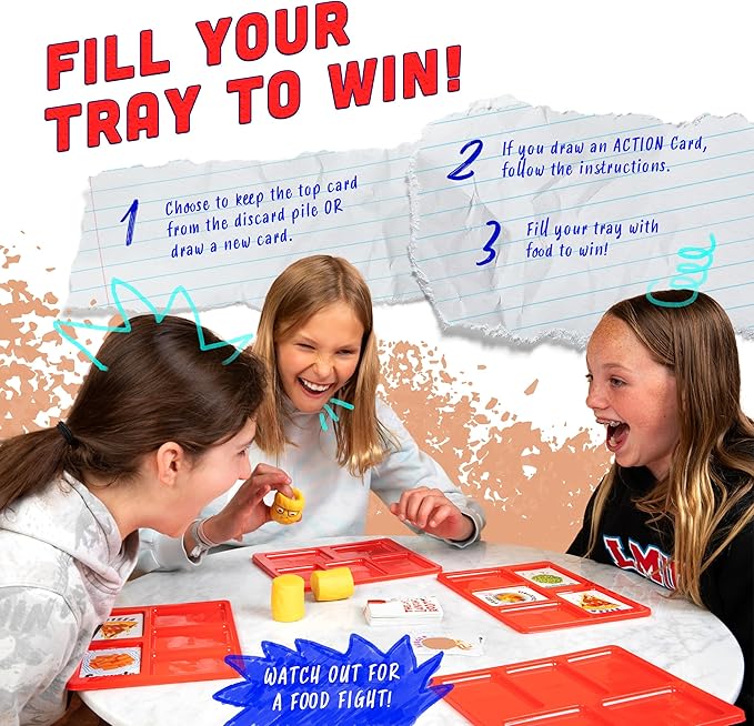The Lunch Room – Ultimate Family Board & Card Game Hilarious Food Fight with Tater Tots Squishy Toys for Kids & Adults 8+ | Easy-to-Learn Party Game for 3-6 Players