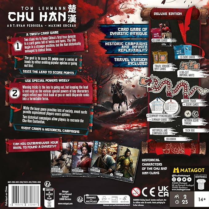 Chu Han - Strategy Card Game, Area Control Deck-Builder, Set in Ancient China, Historical Themed, Head-to-Head, Ages 12+, 2 Players, 45 Min