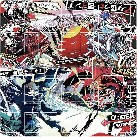 Card Rubber Mat - 2 Player, Square playmat for Gamer 60x60cm/23.6x23.6inch