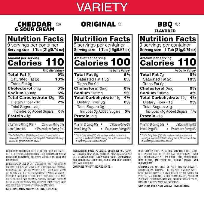 Pringles Potato Crisps Chips, Lunch Snacks, On-the-Go Snacks, Snack Stacks, Variety Pack, 19.36oz Box (27 Cups)