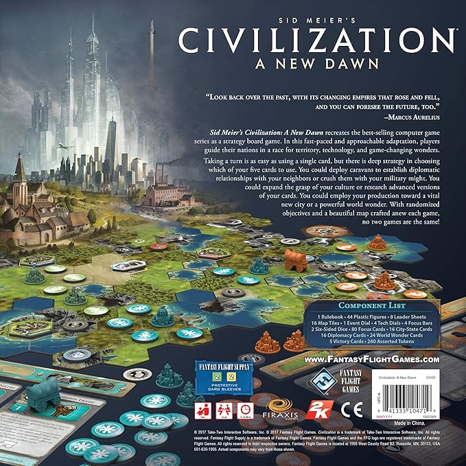 Civilization Board Game - Tactical Strategy for Ages 14+, 2-4 Players, 1-2 Hour Playtime by Fantasy Flight Games