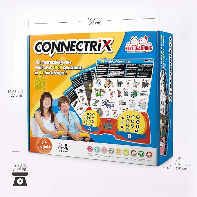 BEST LEARNING Connectrix - Educational Matching Game for Kids Ages 6 Years and up, 1 to 2 Players | Educational Toy as Birthday Gift for Boys and Girls