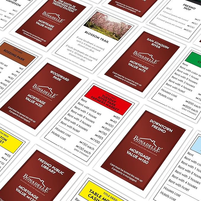 Monopoly Board Game Fresno CA Edition : 2-6 Players Family Board Games for Kids and Adults, Board Games for Kids 8 and up, for Kids and Adults, Ideal for Game Night