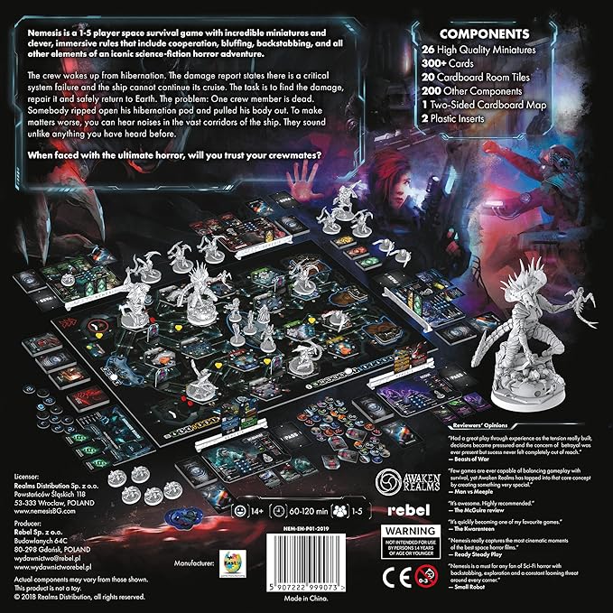 Nemesis Board Game - Sci-Fi Horror Adventure! Detailed Miniatures, Cooperative & Strategy Gameplay, Space Survival Challenge, Ages 14+, 1-5 Players, 1-2 Hour Playtime, Made by Rebel Studio