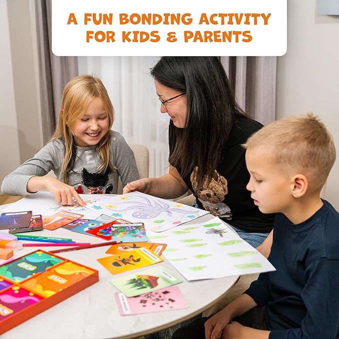 Drawsome Drawing Game for Creative Kids – 160 Prompt Cards with Characters, Actions, Styles & Places to Spark Imagination – Fun Single Player & Family Art Game with Painting Ideas