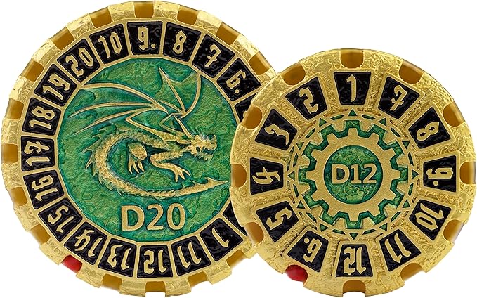 Metal DND Dice Set Spinning Dungeons and Dragon Dice Set Metal Dragon Polyhedral Magic 7 PCS Dice Set with Gift Box for Dungeons and Dragons Table Games Play Cards MTG(GyroDice_Pearl Gold Black)
