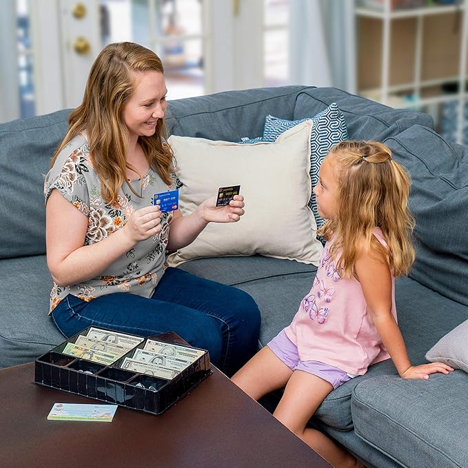 Play Money Set for Kids, Fake Pretend Cash – Looks Real, Best Toy Currency for Fun and Learning – Kit Includes: Bills, Coins, Credit Card, and Checkbook