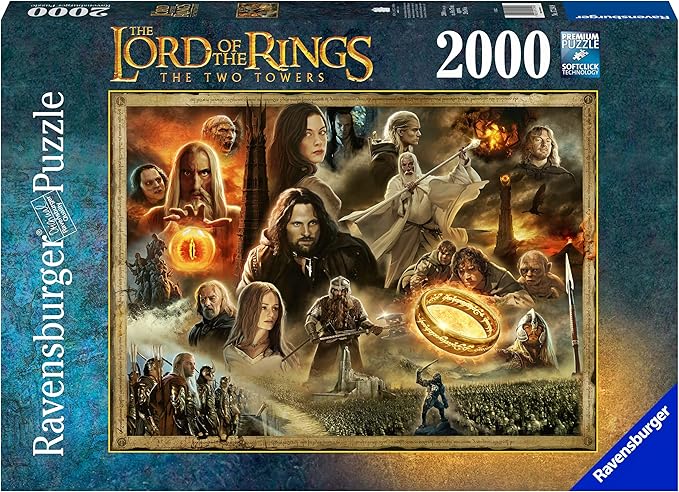 Ravensburger The Lord of The Rings: The Two Towers | Unique 2000 Piece Jigsaw Puzzle for Adults | Stimulating Brain Game | Perfect Interlocking Fit - 17294 | Softclick Technology for Seamless Puzzling