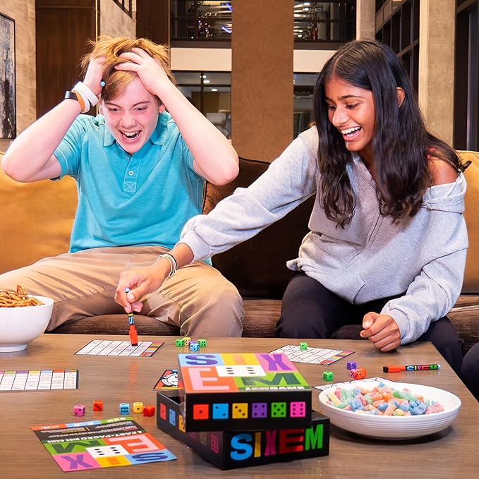 Sixem Dice Game | Speed, Strategy & Sabotage for Game Night | Perfect for Family Games | 2-4 Players, Ages 10+