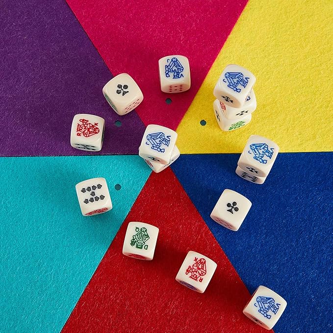 30 Pieces 16 mm 6-Sided Poker Dice, Great for Poker Games and Card Games
