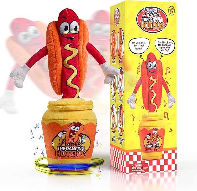 Gagster Dancing Hot Dog - Sings, Yodels, Tells Jokes - Funny Talking Decor Toy for Kids & Adults