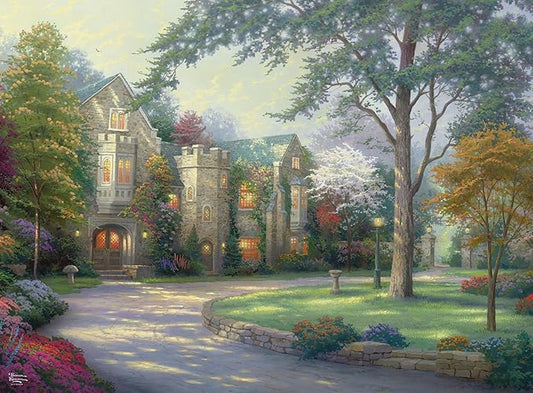 Ceaco - Sapphire Select - Thomas Kinkade - Beyond Summer Gate - 1000 Piece Jigsaw Puzzle – Challenging & Fun – Blue Eska Core Puzzle Board – Giftable Display Box - Full Size Poster Included