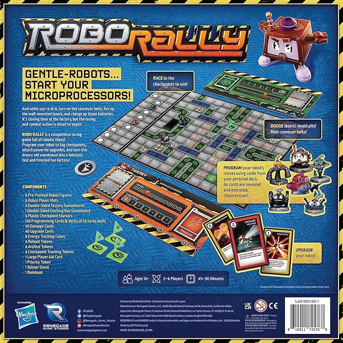 Renegade Game Studios | Robo Rally | Strategy Board Game for 2-6 Players, Ages 12+ with 6 Pre-Painted Robot Miniatures