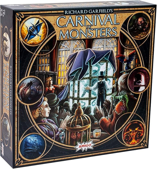 AMIGO Games Richard Garfield's Carnival of Monsters - Deck Building & Set Collecting Board Game - Explore Magical Lands & Capture Exotic Beasts 240 Cards | Ages 12+ | 2-5 Players