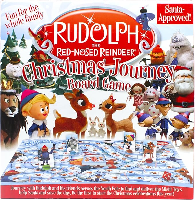 AQUARIUS Rudolph The Red-Nosed Reindeer Board Game - Fun Family Christmas Gift for Kids & Adults - Officially Licensed Rudolph Merchandise & Collectibles
