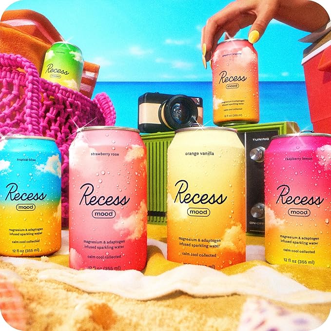Recess Mood Magnesium Supplement Drink Calming Beverage, 12 Ounce (Variety Pack, 12 Pack) *Greatest Hits Sampler*