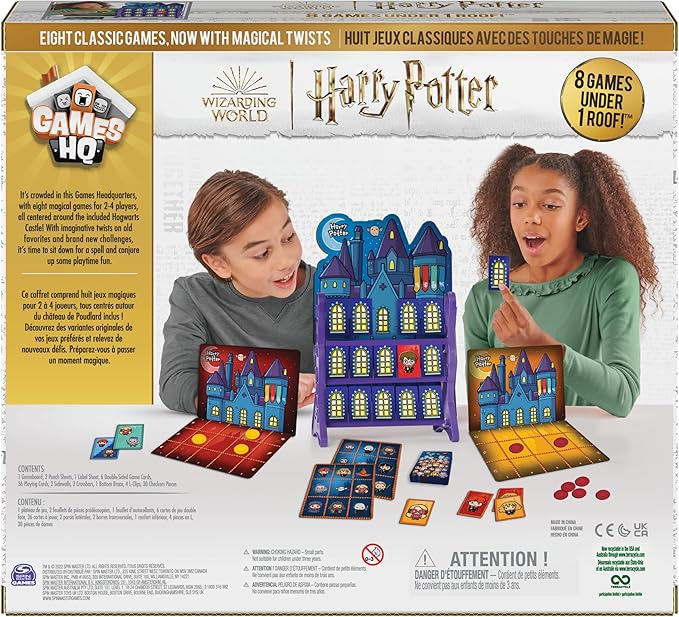 Wizarding World, Harry Potter Games HQ Checkers Tic Tac Toe Memory Match Go Fish Bingo Card Games Fantastic Beasts Gift, for Adults & Kids Ages 4+