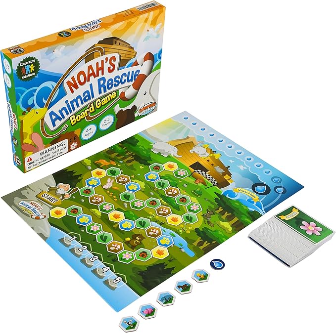 Jumping High Fives Noah’s Animal Rescue - Cooperative Noah’s Ark Animal Bible Story Board Game for Kids Ages 4+, No Reading Required and Easy to Learn, Perfect for Family Game Night