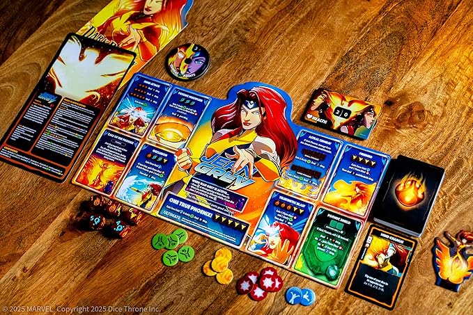 Marvel X-Men Dice Throne Box 2, 4 Hero Box Featuring Cyclops, Jean Grey, Gambit & Rogue, Competitive Board Game, Stand-Alone & Cross Compatible, Officially Licensed