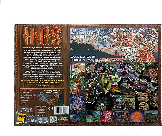Inis Board Game | Strategy Game Based on Celtic Mythology | Area Majority and Card Drafting Game for Adults and Teens | Ages 14+ | 2-4 Players | Average Playtime 60 Minutes | Made by Matagot