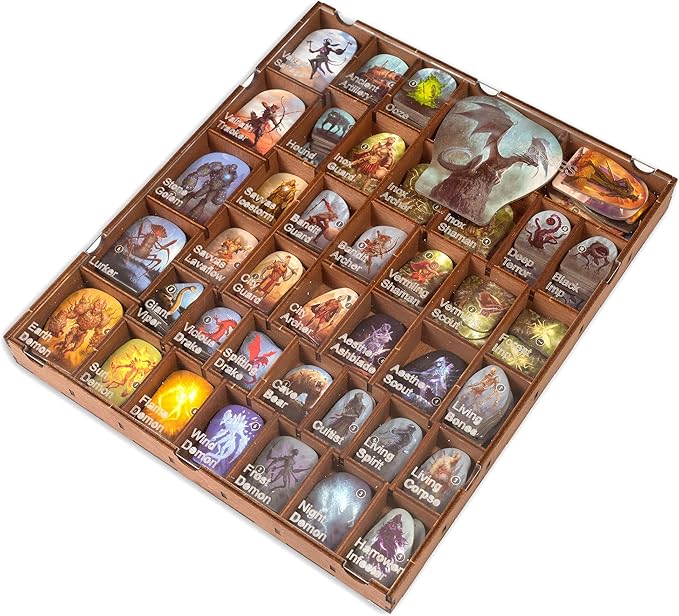SMONEX Wooden Organizer and Four Player Boards Compatible with Gloomhaven Board Game - Box Suitable for Storage All Gloomhaven Expansions - Insert and Storage