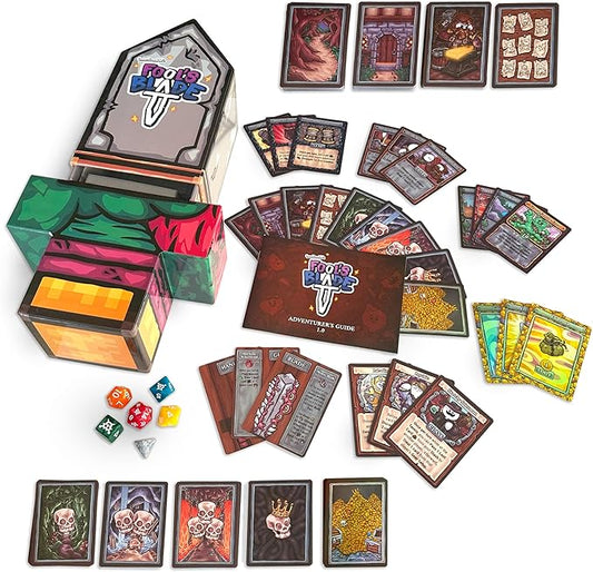 Fool’s Blade First Edition in Collectible Jumbo Sword Box - A Sword Crafting, Monster Slaying, Loot Grabbing, Backstabbing Card Game for Teens & Adults - 2-4 Players - Ages 13 and Up - 263 Cards