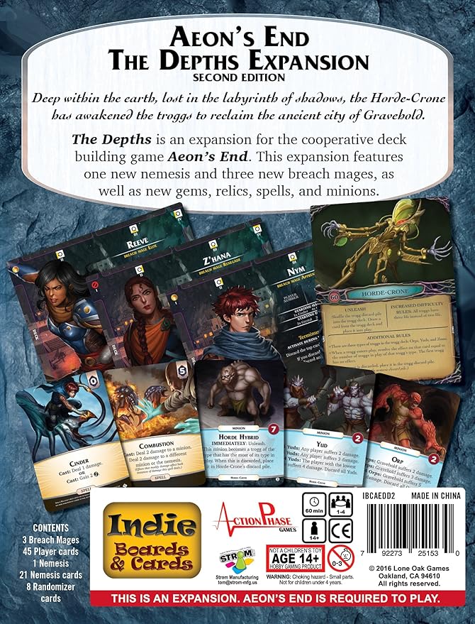 Aeons End The Depths 2nd Edition by Indie Boards & Cards, Strategy Expansion Deck Building Card Game