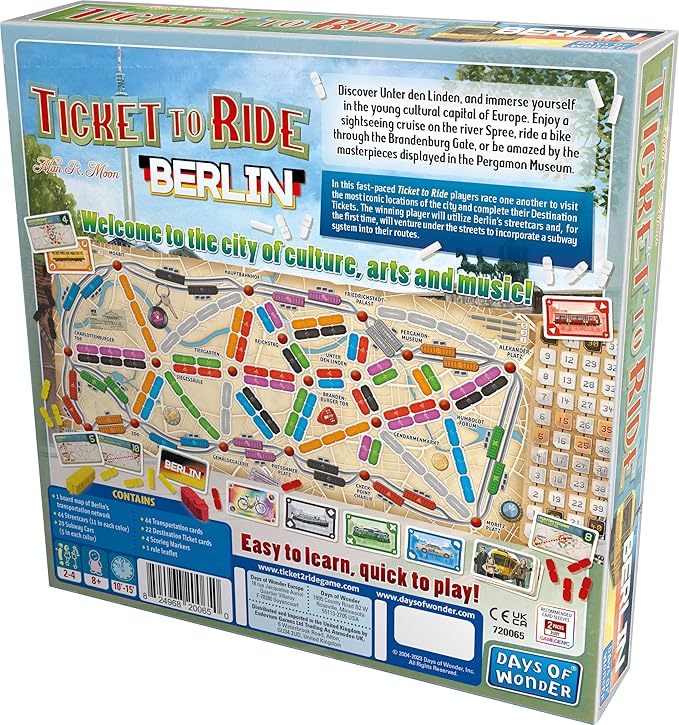 Ticket to Ride Berlin Board Game - Train Route-Building Strategy Game, Fun Family Game for Kids & Adults, Ages 8+, 2-4 Players, 10-15 Minute Playtime, Made by Days of Wonder