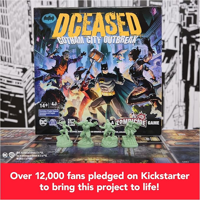 Spin Master Games, DCeased: Gotham City Outbreak, Part of The Zombicide Collection, Collectible DC Comics Miniatures, Strategy Board Game, for Adults & Teens, 1-4 Players, for Ages 14 & Up