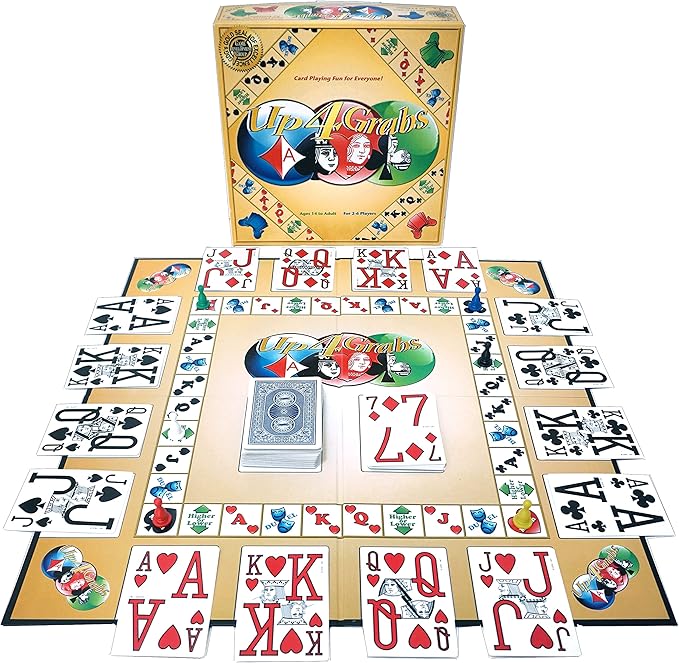 Up 4 Grabs – The Wild Card-Playing Board Game Packed with Twists and Turns – Classic Family & Adult Game Night Fun