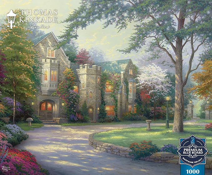 Ceaco - Sapphire Select - Thomas Kinkade - Beyond Summer Gate - 1000 Piece Jigsaw Puzzle – Challenging & Fun – Blue Eska Core Puzzle Board – Giftable Display Box - Full Size Poster Included