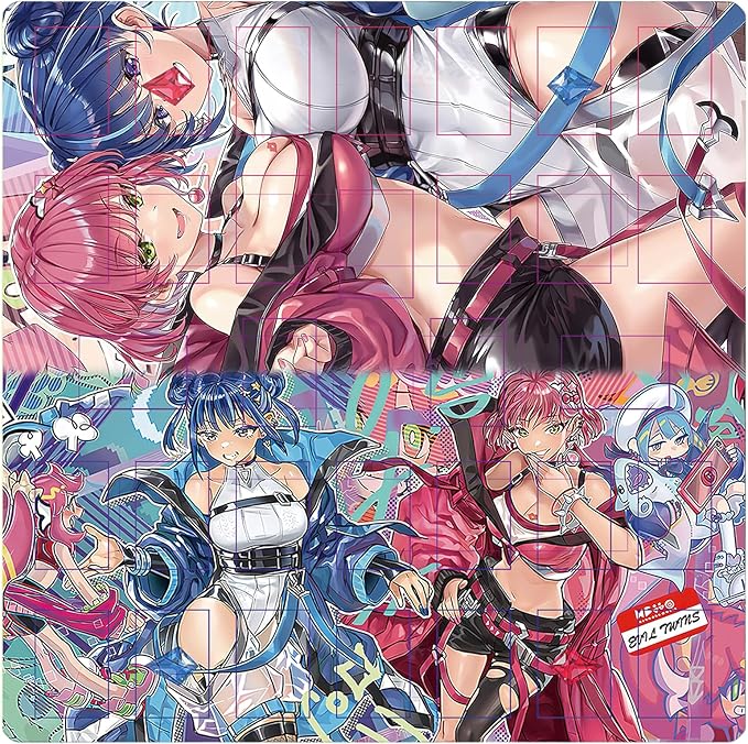 Card Rubber Mat - 2 Player, Square playmat for Gamer 60x60cm/23.6x23.6inch