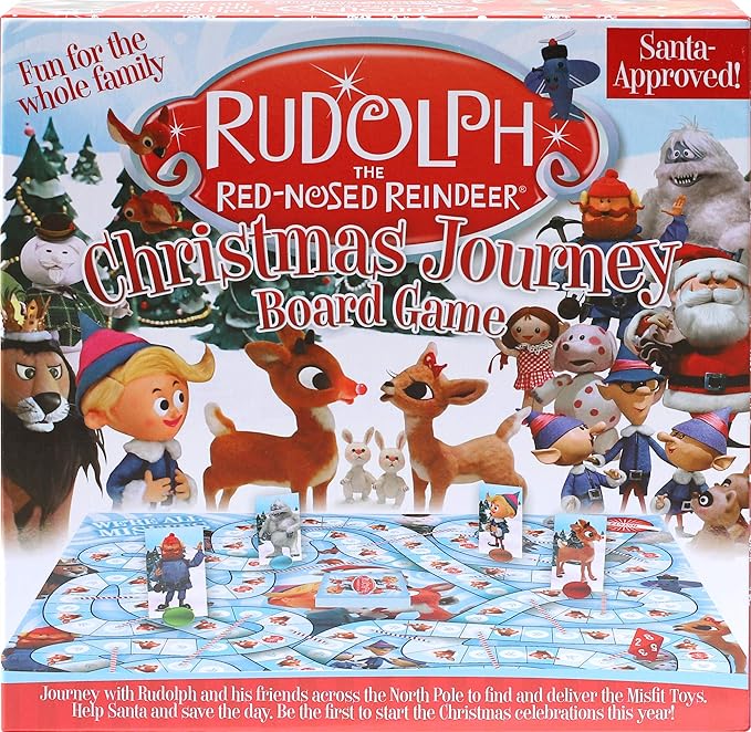 AQUARIUS Rudolph The Red-Nosed Reindeer Board Game - Fun Family Christmas Gift for Kids & Adults - Officially Licensed Rudolph Merchandise & Collectibles