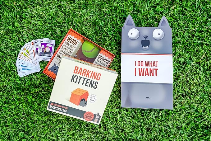 Barking Kittens Expansion Pack by Exploding Kittens, Original Game Required - 2-5 Players - Ages 7+ - 15 Minutes to Play - Party Game, Ideal for Family Night, Kids and Adults